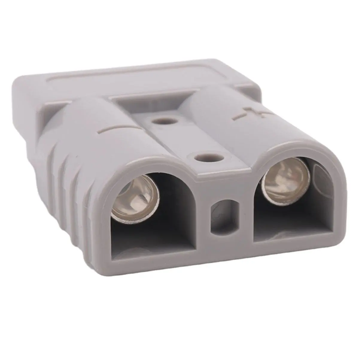 Anderson Style Plug Connectors, 50A 600V 6-12AWG AC/DC Power Tool Accessory with 6AWG Plated Terminals, Gray Solid Plugs