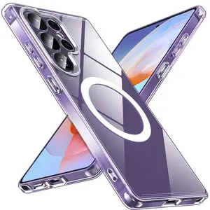 for Samsung S25 Ultra, S25 Edge, S24 Ultra, S24 FE, S23 Ultra, S22 Ultra, S21, Case Clear, Protective, Compatible with Magsafe, Anti-Yellowing Military-Grade Protection Shockproof Slim Magnetic Phone Case for Galaxy A16 A26 A36