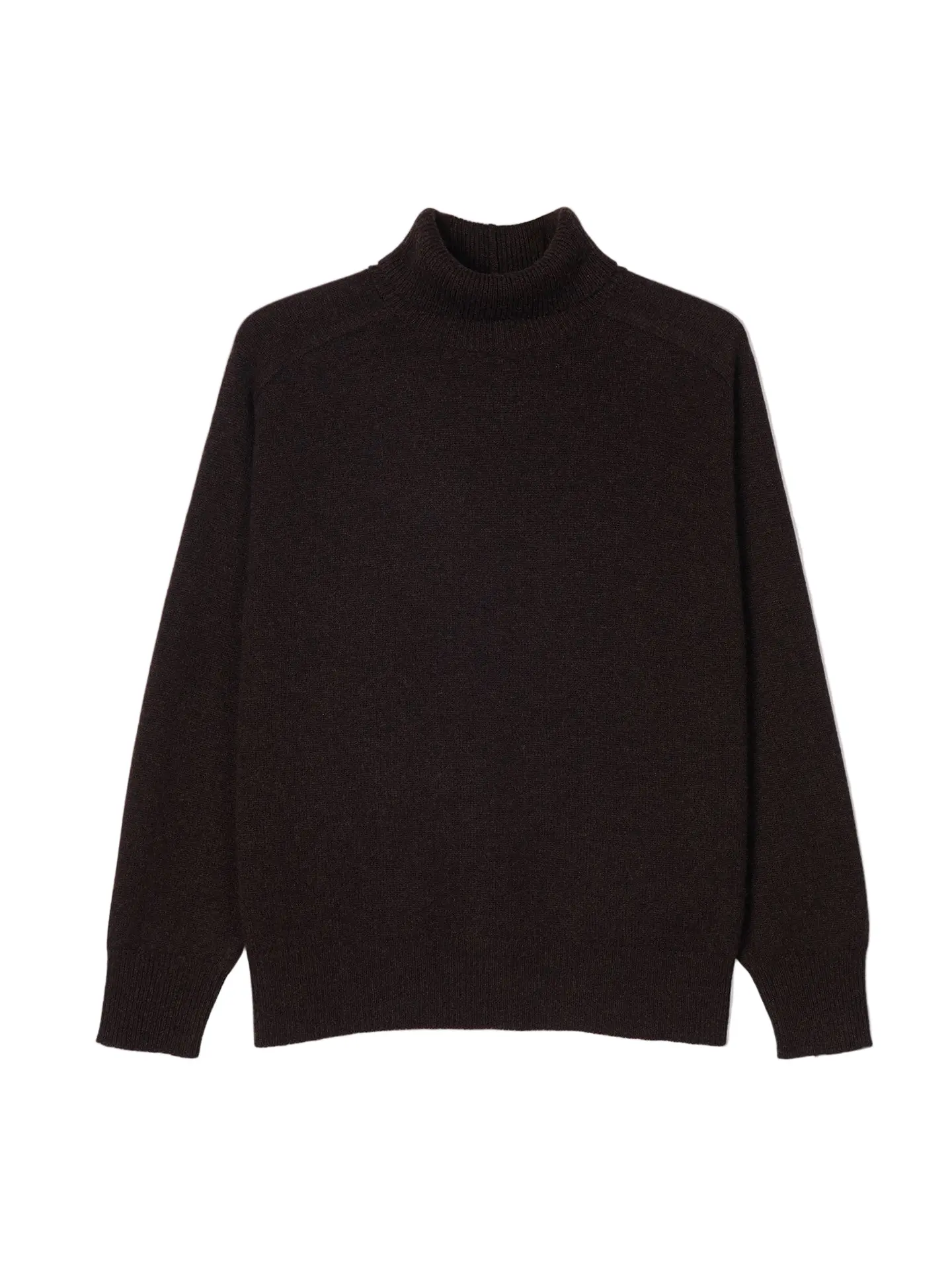 Men's Turtleneck Knitted Sweater, Unisex Long-Sleeve Cashmere Top with Ribbed Hem