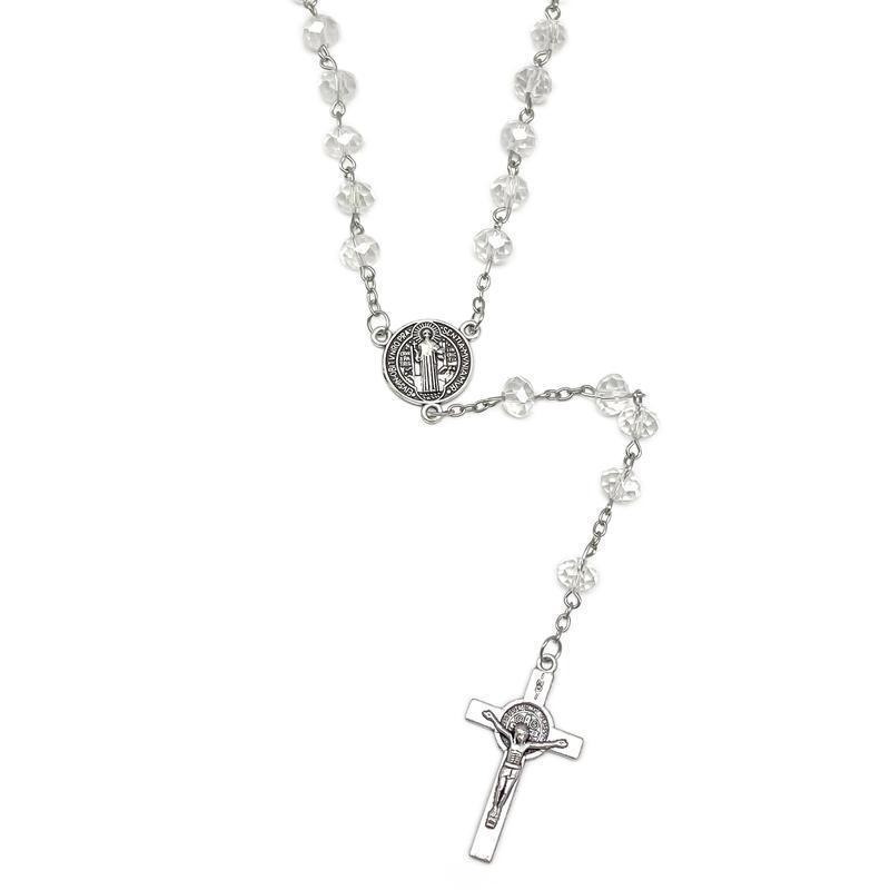 2026 New Arrivals & Fresh Design | 【New must be】Crystal Bead Catholic Rosary Necklace Cross Pendant Choker | Religious Necklaces Long Chain Prayer Charm Jewelry Gift