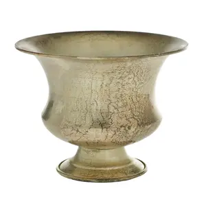 Large Antiqued Silvertone Urn