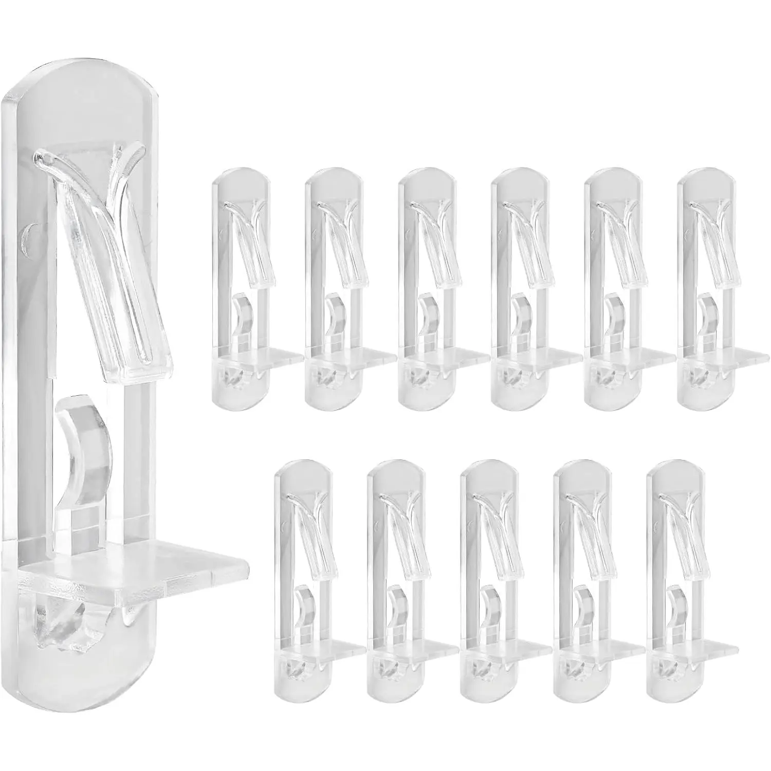 20 Pcs Plastic Locking Shelf Pins, Clear Self-Locking Shelf Support Pegs Cabinet Shelf Clips Shelf Pegs Fits 5mm Diameter Hole & 5/8" Thick Shelves