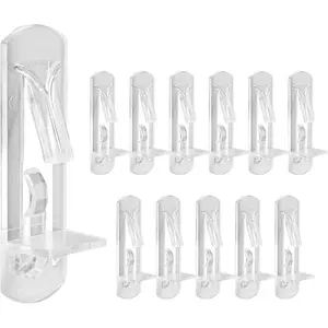 20 Pcs Plastic Locking Shelf Pins, Clear Self-Locking Shelf Support Pegs Cabinet Shelf Clips Shelf Pegs Fits 5mm Diameter Hole & 5/8" Thick Shelves