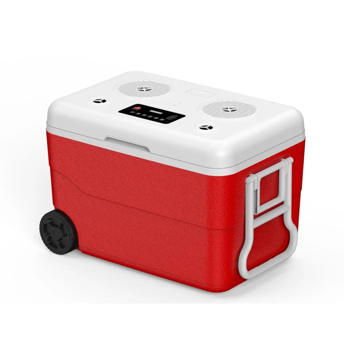 Blue Mini Fridge - Rechargeable Bluetooth Waterproof, Eco-Friendly Material, Food-Grade Insulated Portable Cooler, 110-240V Cooler with Wheels