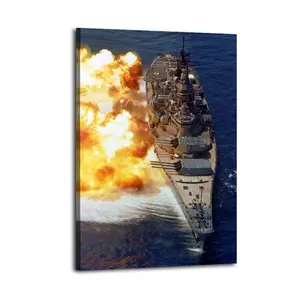 Battleship Poster for USS Iowa BB-61 Poster Decorative Painting Canvas Wall Art Picture Print Modern Family Bedroom Decor