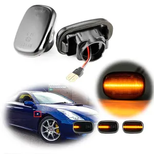 2pcs Sequential Black LED Side Indicator lamps Lights For Toyota Supra Celica Corolla Prius,Replace OEM 8173020220, 8173002023, 8173020221, 8173002022
