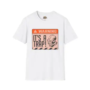 IT’S A TRAP! Retro Warning T-Shirt | Funny Gamer Graphic Tee | Lightweight Unisex Shirt