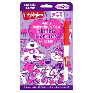 Neon Valentine's Day Hidden Pictures Puzzles: Bright Neon Hidden Pictures Book Filled with Valentines Day Puzzles, Heart-Shaped Surprised and Hundreds -- Highlights - Paperback