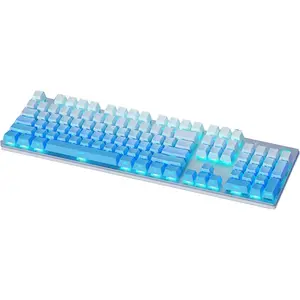 HP GK400F RGB Mechanical Keyboard, Wired 104-Key Full Size Keyboard with Brown Switches, Metal Frame, for PC and Laptop, Silver