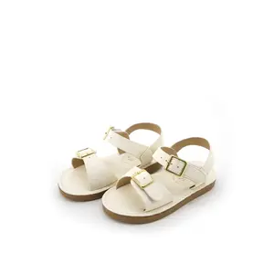Double Buckle Sandals - White