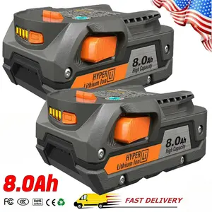 New 2Pack for Ridgid R840085 8.0Ah Lithium Battery Rigid 18Volt R840087 Tool Batte