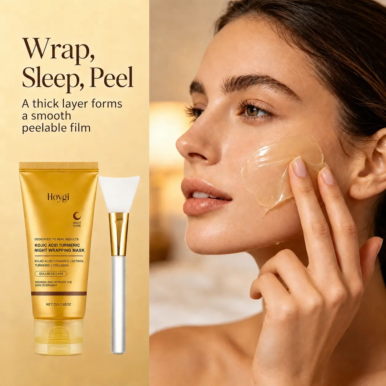 Curcumin Night Repair Face Mask 75ML - With Vitamin C, Retinol, Collagen & Nourishing Overnight Skincare Formula for Skin Comfort & Smoother Texture