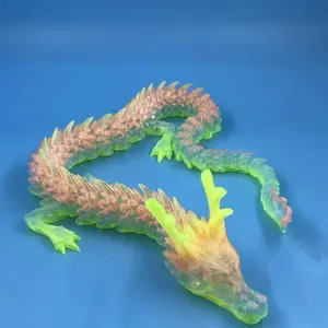 3D-Printed 35.4-inch Giant Dragon Statue with Crystal Gradient Color Realistic Joint Design Ideal Birthday Gift Car Ornament for Christmas & Halloween Collectible Decoration mannequin head prin Articulated Flying Egg figurine cat