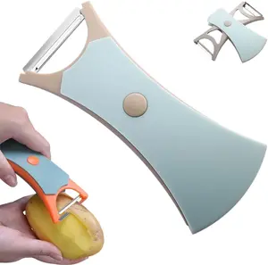 2 In 1 Fruit Peeler, Multifunctional Peeler for Fruits & Vegetables Potato Peeler Vegetable Peeler Carbon Steel Blade, For Kitchen Fruit Peeler Vegetable Shredder (Grey)