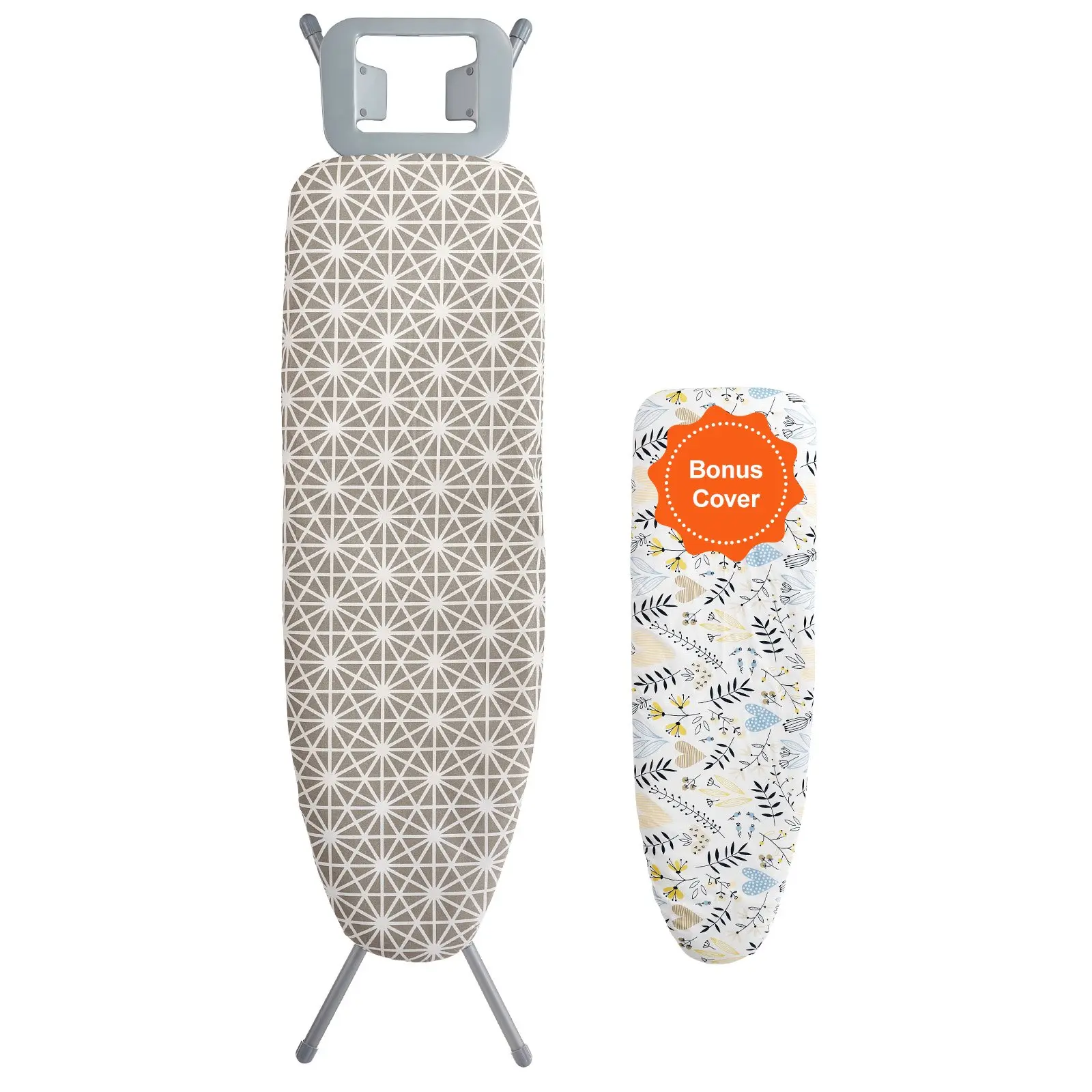 VEVOR Portable Ironing Board with Accessories, 51x13 in Large Smooth Surface, 4-Layer Scorch-Proof Thick Padding, 2 Heat-Resistant 100% Cotton Covers, Adjustable Sizes (43.3''x13.1''/50.9x13.1x36 in) for Laundry Room