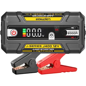 #springtok J400 2000A 12V Portable Lithium Jump Starter, Car Battery Booster Pack, USB-C Powerbank Charger, and Jumper Cables for Upto 8.0-Liter Gas and 6.0-Liter Diesel Engines, Smart Digital Screen