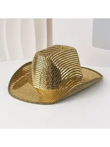 Western cowboy hat men's and women's stage sequined jazz hat wide brim novel fun punk style festival partySpeedy Smarts