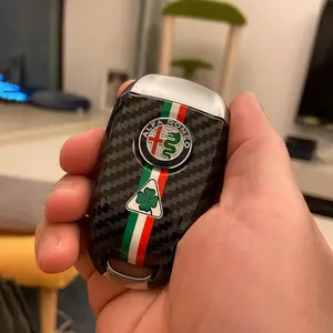 Car Key Cover Replacement Key Case for Alfa Romeo Giulia Stelvio Tonale Carbon Fiber Style