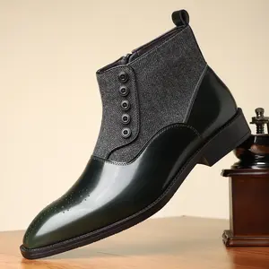 Men's business shoes casual fashion boots, all-season style, versatile shoes and boots for parties, outings, and travel