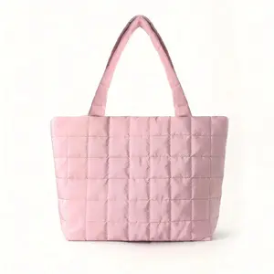 Trendy Minimalist Quilted Puffy Tote Bag, Large Capacity Crossbody Shoulder Bag for Women Daily Commute