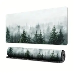 Forest Pattern Mouse Pad, 1 Count Extended Large Mouse Pad, Desk Mat Keyboard Pad, Non Slip Base Gaming Mousepad, Desk Mat Keyboard Pad