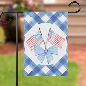 American Flag Garden Banner, Watercolor Flag, Chinoiserie Garden Flag, Grandmillennial Flag, Patriotic Gift, Independence Day Garden Flag 45806 100