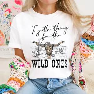 I G0tta Thing F0r The Wild 0nes Tee, Country Music Top, Western Vibe, Unisex Short Sleeve Tee Shirt, Casual Clothing