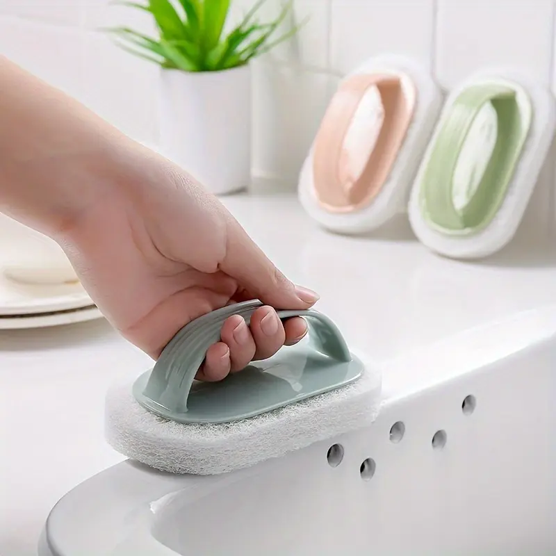 1Pc Magic Sponge Wipe - Bathtub Brush with Handle for Effortless Cleaning - Bathroom and Kitchen Accessories