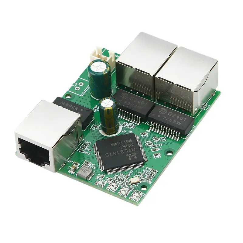 Industrial-grade 3-port Gigabit Ethernet switch module, one-to-two network transmission equipment internal motherboard