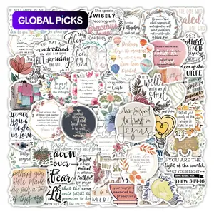 Bible Series Graffiti Sticker, 104pcs/set Waterproof Decorative Sticker, Decor Decal for Water Bottle, Laptop, Phone Case, Scrapbook, Journal Making #GLOBAL PICKS