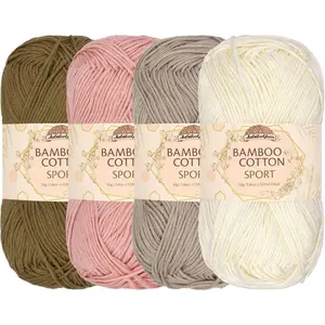 JubileeYarn Bamboo Cotton Sport Yarn - 50g/Skein - Shades of Neutral Tones - 4 Skeins