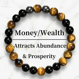 Triple Protection Bracelet for Men Women - Natural Tiger Eye, Black Obsidian & Hematite Stone Beads, 8mm Crystal Stones Fashion Jewelry Gift for Him/Her, fathers day gift