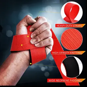 2pcs Fitness Assist Belt Hard Pull Weightlifting Grip Strength Belt Anti Slip Hand Pulling Upward Barbell Dumbbell Bracelet