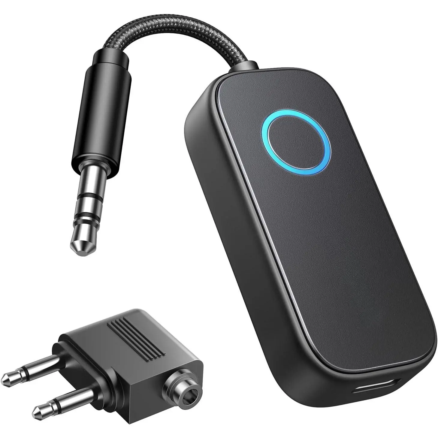 Airplane  Transmitter Receiver for 2 Airpods or Headphones, Airplane Travel  2-in-1 Wireless  Adapter-Use with Any 3.5MM Jack on Flight, TV, Car Stereo, Treadmill