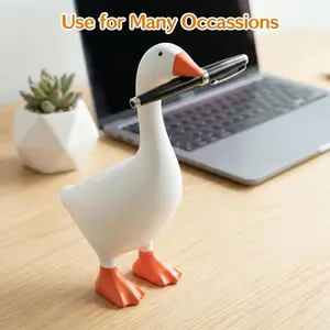 Funny Desk Pet, Cute 7 Inch Magnetic Goose Figurine Wearing Orange Hoodie, Creative Mechanical Keyboard Companion, Whimsical PC Gaming Setup Accessory, Cute Office Cubicle Decor, Quirky Tech Gadget Ornament, Novelty Workplace Gift for Men Women Co-worker