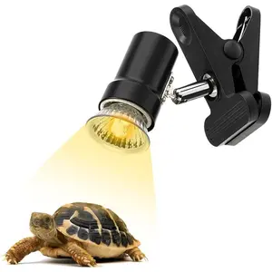 Reptile Heat Lamp Rotatable Turtle Heating Light with 50W UVA UVB Heat Bulb Simulated Sunlight Basking Spot Lamp with Clamp for Reptiles Lizard Amphibian Bearded Dragon Snake