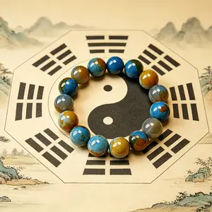 Unisex beaded bracelet, designed to boost wealth, luck and positive energy. Rooted in traditional Chinese Taoist culture.