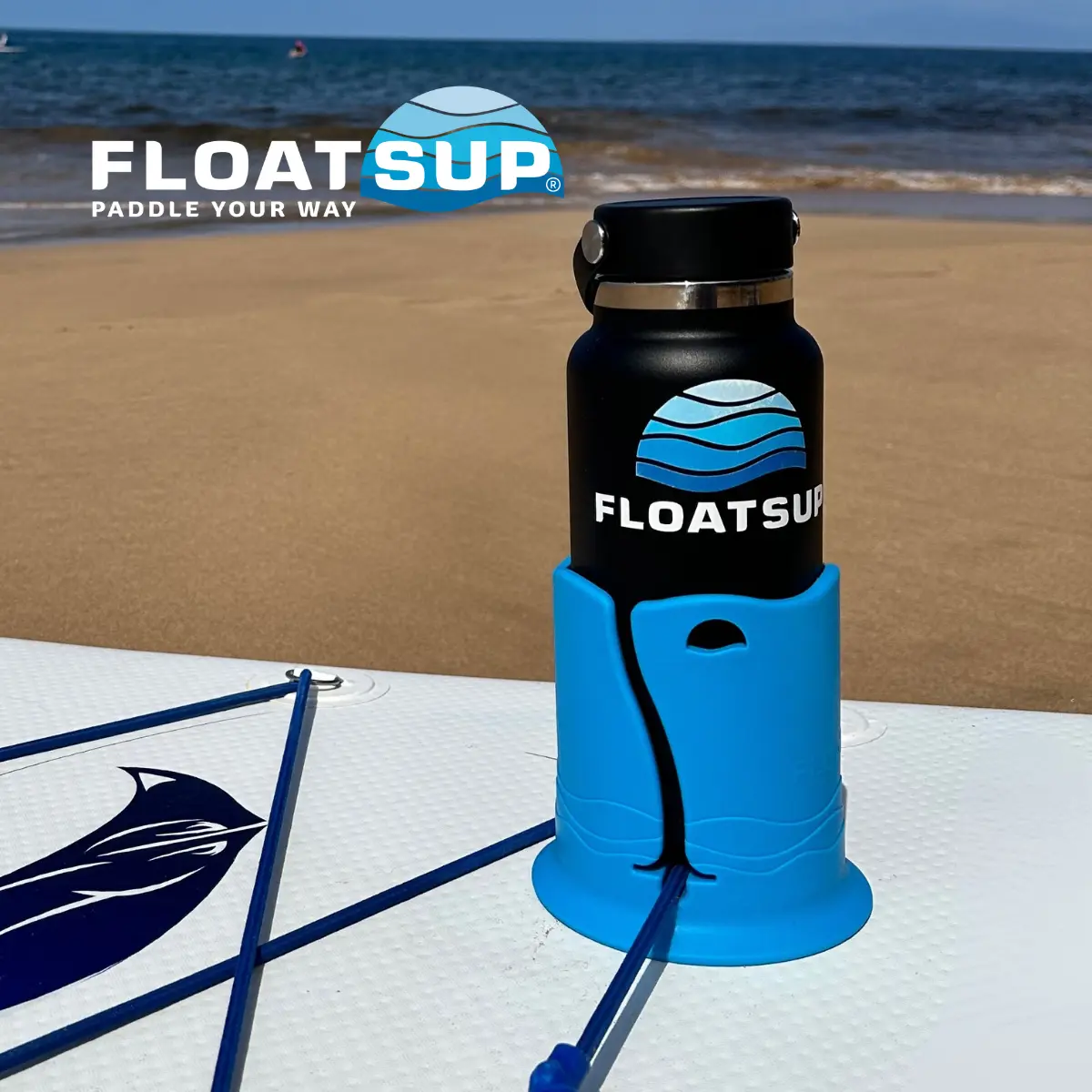 Floatsup JUMBO Water Bottle Holder for Paddle Boards & Kayaks - Fits 32 oz Bottles