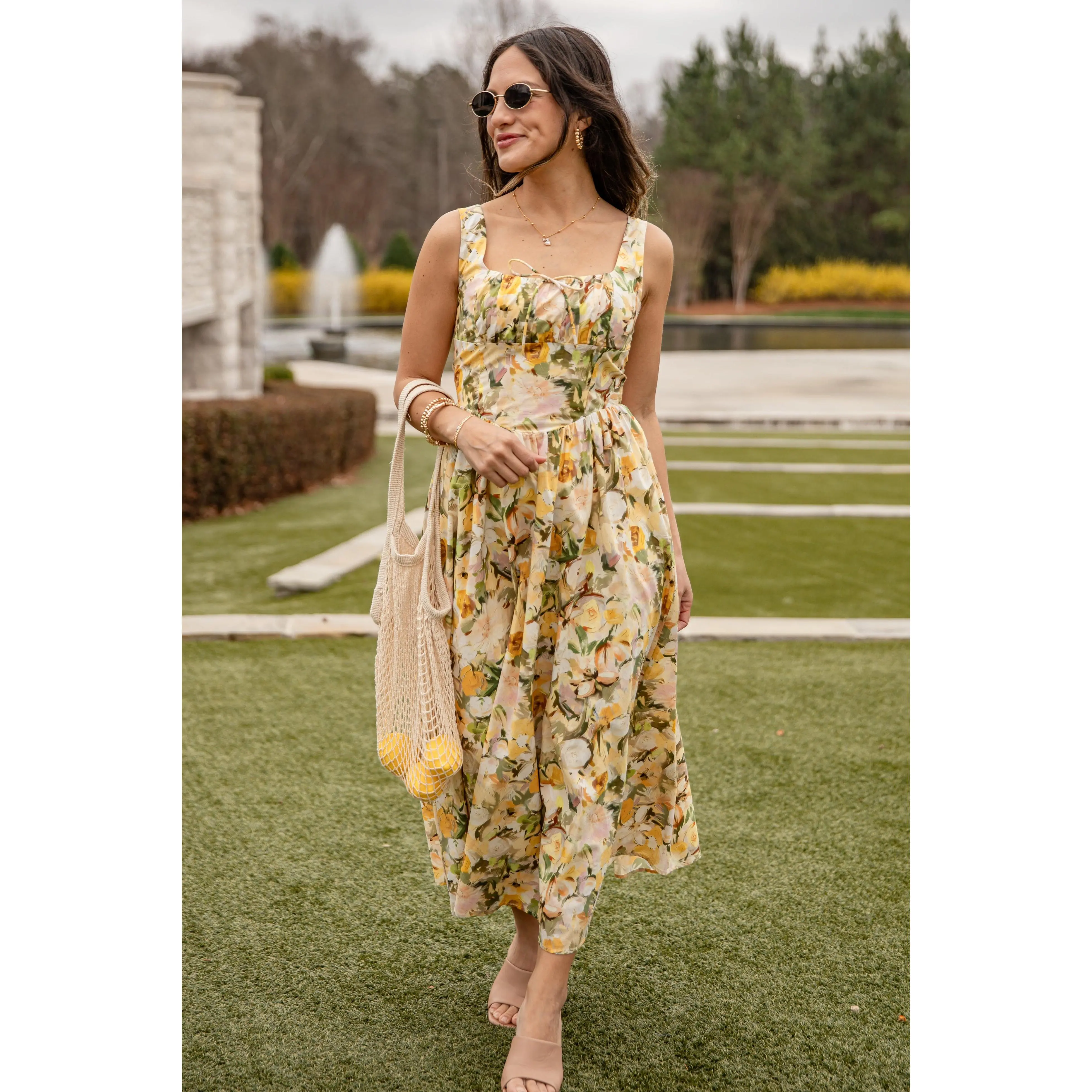 FINAL SALE - Wildflower Fields Yellow Floral Maxi Dress
