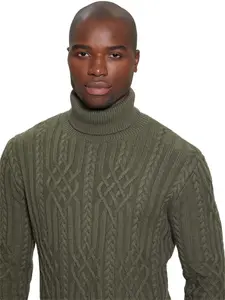 GUESS Male Eco Evander Cable-Knit Sweater