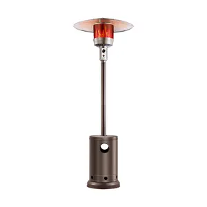 VEVOR Patio Heater for Outdoor Use,  50000BTU Propane Heater Tall Hammered With Round Table Design, Metal Burner and Wheels, Fixed Outdoor Patio Flame Heater for Patio, Party, Backyard, Garden, Bronze