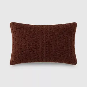 Jeremiah Brent Home 20"x12" Cotton Knitted Pointelle Lumbar Accent Pillow Raisin Jeremiah Brent Home 20"x12" Cotton Knitted Pointelle Lumbar Accent Pillow Raisin