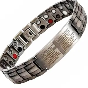 Mens Copper Jesus Cross Chrisitan Bracelets Variants