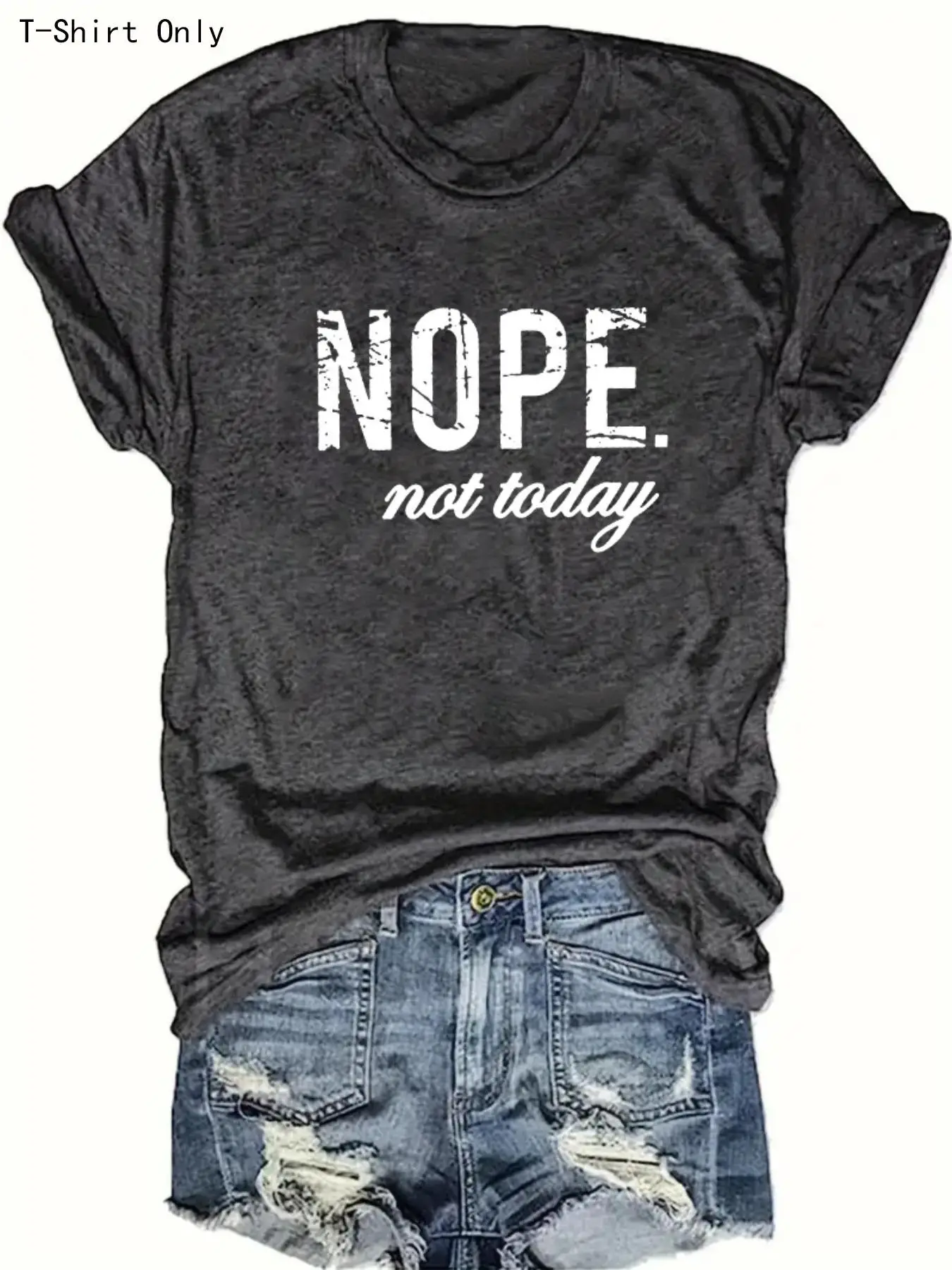 Women's Letter Print Round Neck Tee, Summer Clothes Women, Short Sleeve Crew Neck T-shirt for Summer, Women's Clothing for Daily Wear