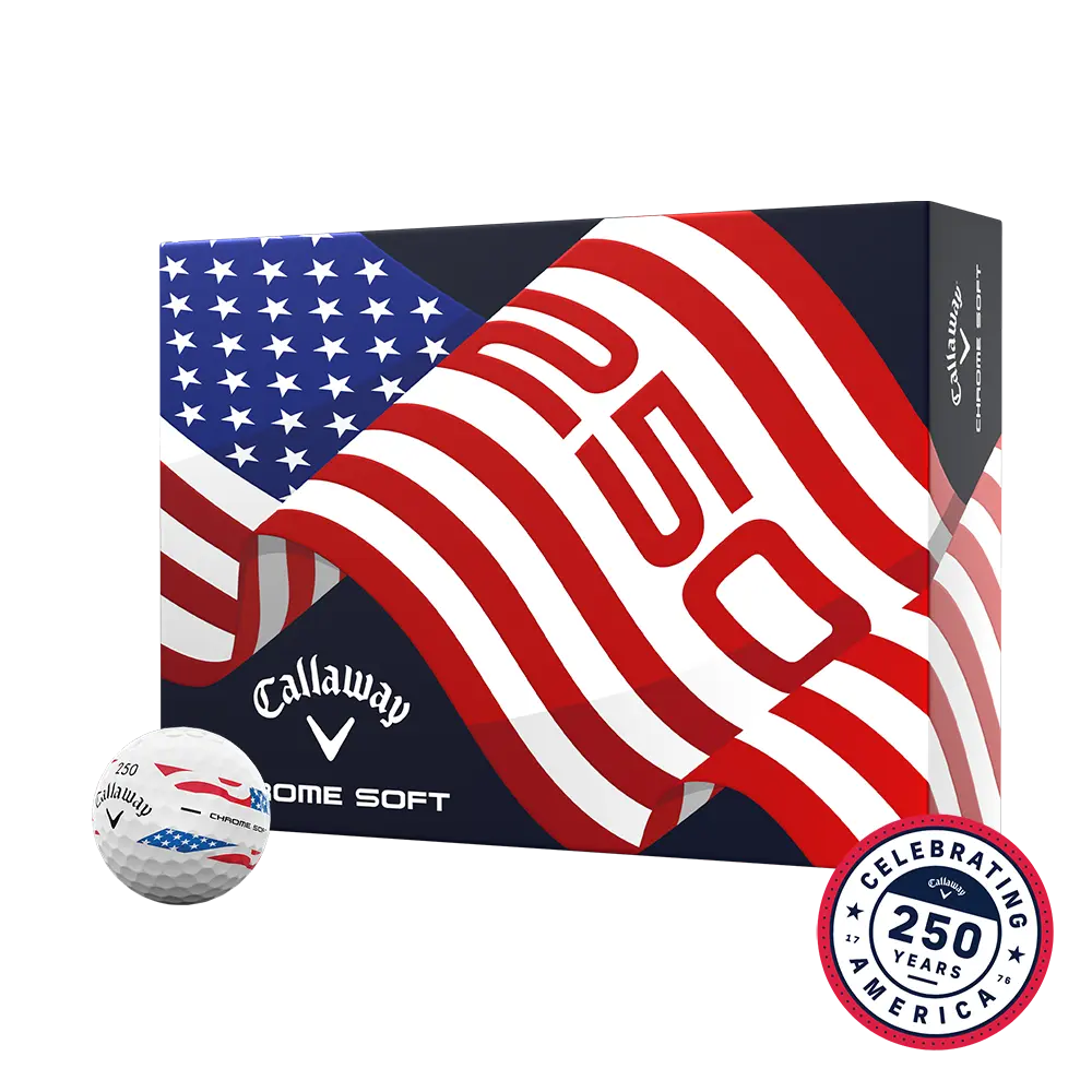 Callaway Golf Chrome Soft USA Stripe Golf Balls in White