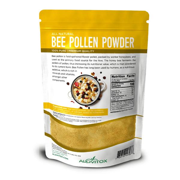 ALOVITOX: Organic Bee Pollen Powder I  100% Pure, Raw Superfood Powder for Yogurt, Cereal & Baked Goods I Organic Vegan Gluten-Free
