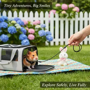 1pc Hamster Leash for Small Animals, Chew-Resistant Harness for Walking Mice Outdoors, Suitable for Interactive Play And Fresh Air, djustable Small Animal Leash, Featuring a special Design And a Comfortable Grip Handle