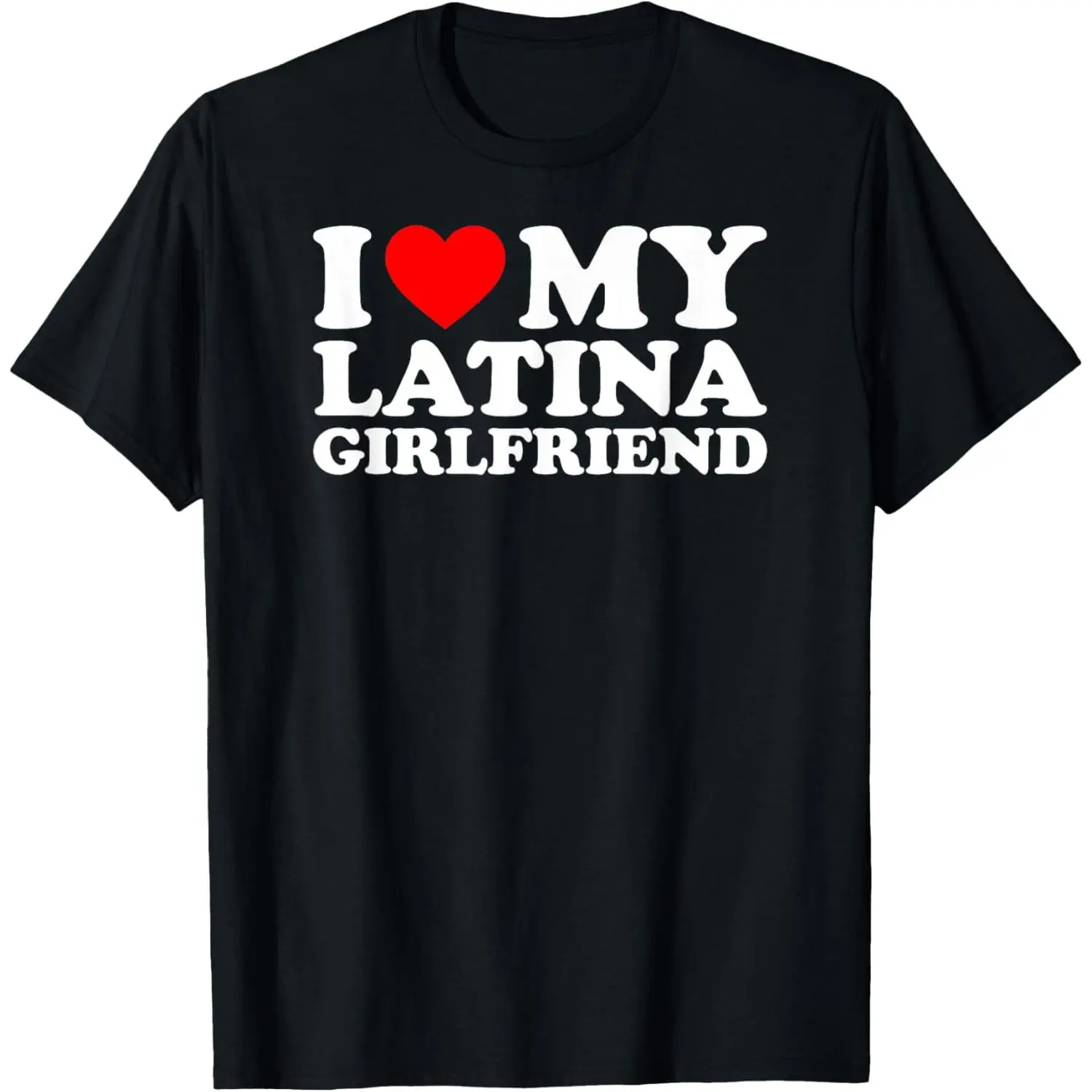 Menswear Top in Smooth Cotton, "Latina Girlfriend" Graphic with Round Neck for All-Day Outdoor Sweat-Wicking Comfort, Shortsleeve, Soft, Fashion, Clothes, Machine Washable, T-Shirt, Lightweight, Tshirt, Breathable, Casual, Fabric, Shortsleeve Tee