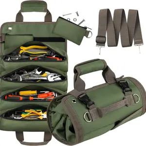 1PC Canvas Kit Portable Electrician Carpenter Automobile Repair Garden Tool Storage Bag Roll Type Car Hardware Tool Bag