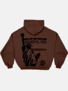 Men's "SVNRSS COLD" Statue of Liberty Graphic Hoodie | Oversized Streetwear Pullover with NYC Print | Soft Fleece Casual Sweatshirt for Street Style & Everyday Wear | Ideal for Gen Z Guys, Streetwear Enthusiasts & NYC Fashion Lovers